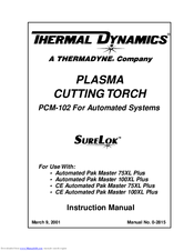 Thermal Dynamics SureLok PCM-102 Instruction Manual