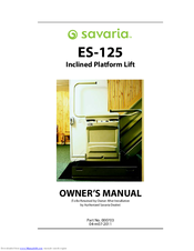 Savaria ES-125 Owner's Manual