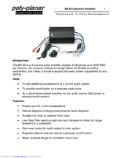 poly-planar ME-60 Installation Instructions Manual