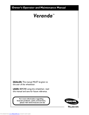 Invacare Veranda Operator And  Maintenance Manual
