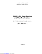 MINSK D-243 Operation And Maintenance Manual