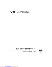 Oce CS193 User Manual