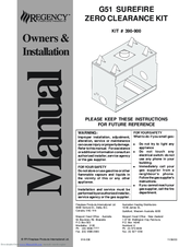 Regency G51 Owners & Installation Manual