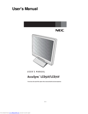 NEC LCD71V - AccuSync TFT LCD Flat Panel Monitor User Manual