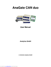 Analytica GmbH AnaGate CAN quattro User Manual
