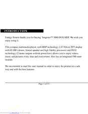 ENERGY SISTEM Inngenio 3000 DUO HDP User Manual