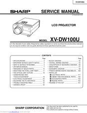 Sharp XV-DW100U Service Manual