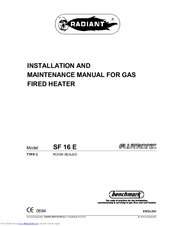 Radiant SF 16 E Installation And Maintenance Manual