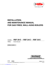 Radiant RSF 20 E Installation And Maintenance Manual