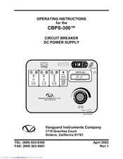Vanguard Instruments CBPS-300 Operating Instructions Manual