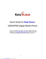 Kata Venus GSM/GPRS Digital Mobile Phone Quick Manual