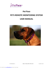 PetPace PETS REMOTE MONITORING SYSTEM User Manual