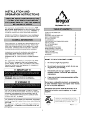 Firegear B360M11-P Installation And Operation Instructions Manual