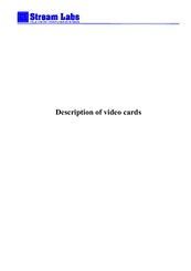 STREAM LABS Alpha Plus PCI-E User Manual