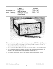 Relcom CBR-7AC Installation And Testing Instructions