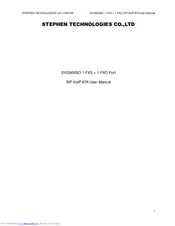 Stephen SVG500SO User Manual