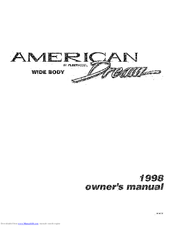 Fleetwood 1998 American Dream WIDE BODY Owner's Manual