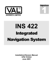 VAL Avionics INS 422 Installation & Owner's Manual