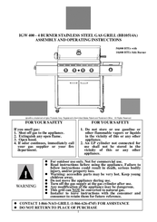 Igloo BB10514A Assembly And Operating Instructions Manual