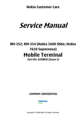 Nokia Cellphone 3600 Service Manual