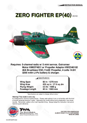 THE WORLD MODELS ZERO FIGHTER EP 40 Instruction Manual