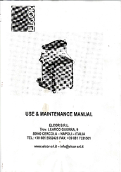 Elcor ELCOR Use And Maintenance Manual