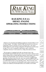 Rail King RAILKING E-8 AA Operating Manual
