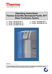 Thermo Scientific Pacific AFT 3 Operating Instructions Manual