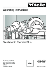 Miele Touchtronic Premier Plus G 898 Operating Instructions Manual