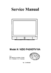 V VIZIO P42HDTV10A Service Manual