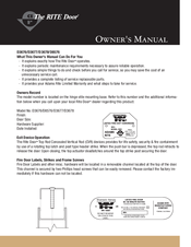The RITE Door D3676 Owner's Manual