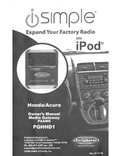 Simple Honda/Acura PGHHD1 Owner's Manual