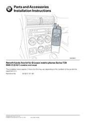 Bmw Z3 roadster Installation Instructions Manual