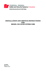 Federal Signal Corporation ez1 echo Installation Instructions Manual