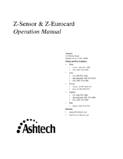 ashtech Z-sensor Operation Manual