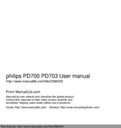 Philips PD700 User Manual