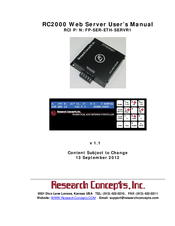 RESEARCH CONCEPTS RC2000 User Manual