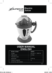 Superior Electric Juicer User Manual