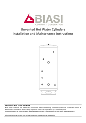 Biasi 150DI Installation And Maintenance Instructions Manual