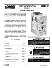 Lennox G60DF series Installation Instructions Manual