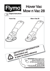 Flymo Hover Vac Operating Instructions Manual