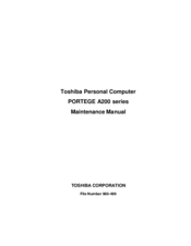 Toshiba Satellite A200 Series Maintenance Manual