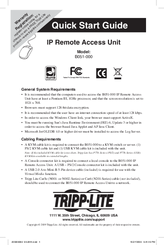 Tripp Lite B051-000 Quick Start Manual