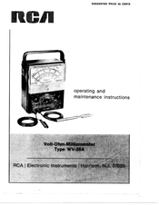RCA WV-38A Operating And Maintenance Instructions Manual