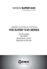 Widex S4-VS THE SUPER 440 SERIES User Instructions