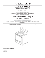 KitchenAid Architect Series II YKERS308X Use & Care Manual