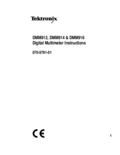 Tektronix DMM912 Instructions For Use Manual