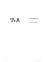 T+A SADV 1245 R User Manual