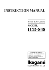 Ikegami ICD-848 Instruction Manual