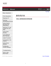 Sony Bravia KDL-48W600B Manual